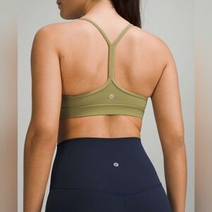 Lululemon Flow Y Nulu Bra *Light Support, A–C Cups Size 10 Bronze Green W2CTIS